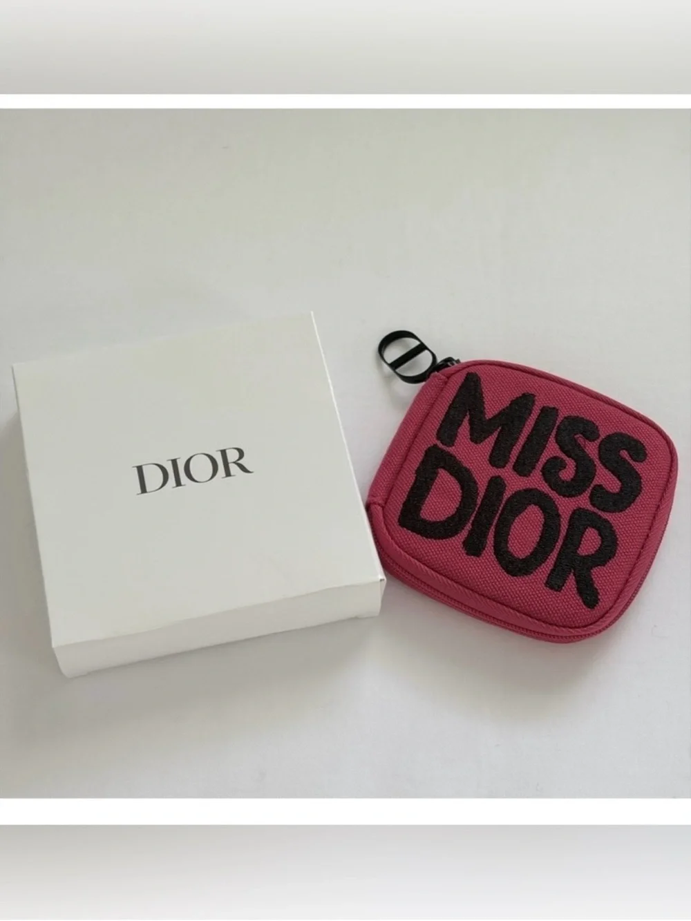 Dior Miss Dior Pink Canvas Zip Pouch with Miss Dior Collection